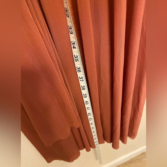 Weissman Balera Dance Costume DOUBLE COWL MESH MAXI DRESS D10454 orange adult SA - Picture 6 of 12